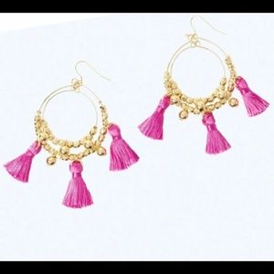 BNWT Lilly Pulitzer Tassel Hoop Earrings